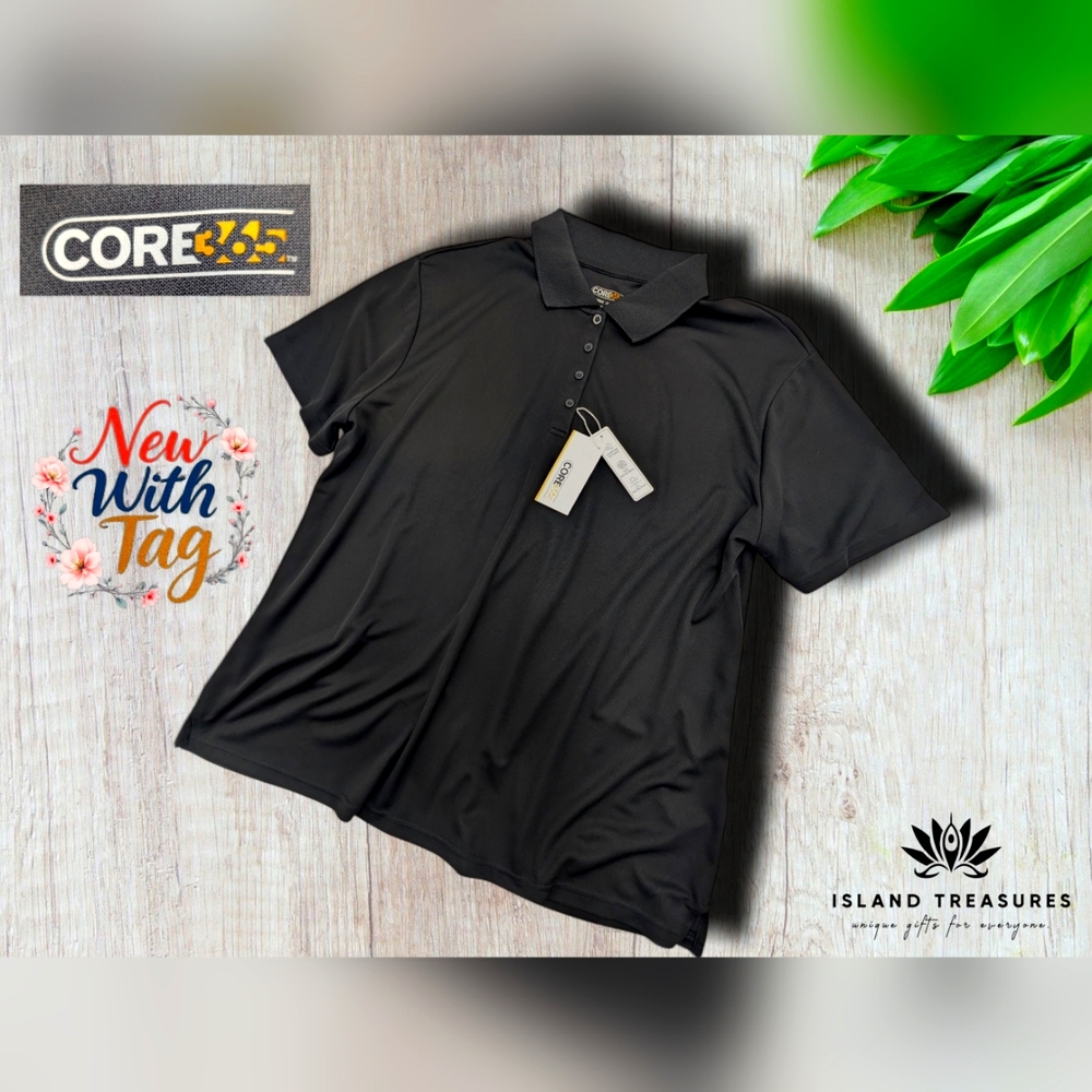 NWT Core 365 Black Polo Shirt Size 3XL Women's Moisturizer Wicking UV Protection